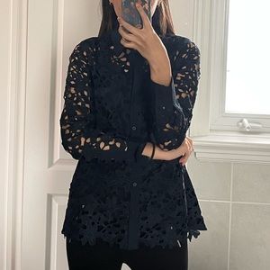 Banana Republic | Dark Blue Collared Blouse